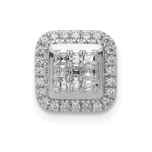 14k White Gold 1/4ct. Diamond Square Cluster Pendant
