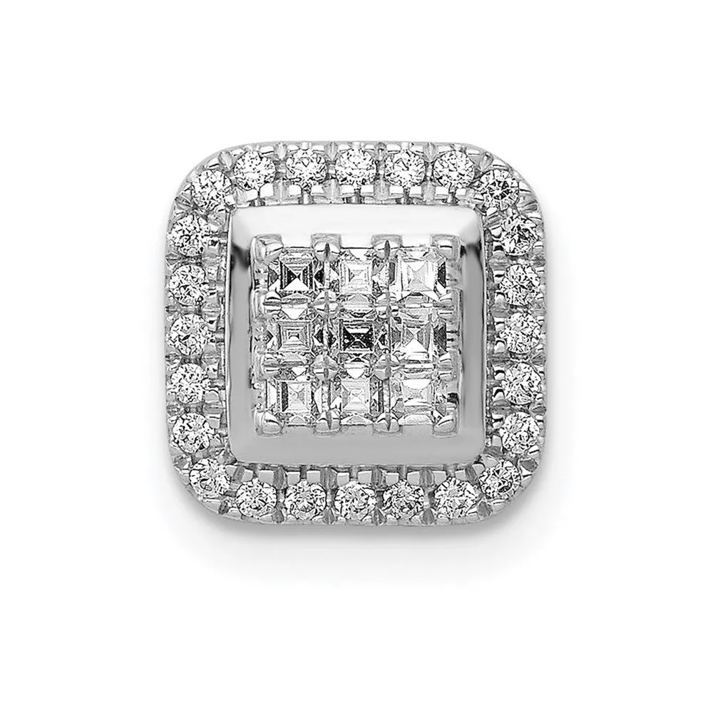 14k White Gold 1/4ct. Diamond Square Cluster Pendant