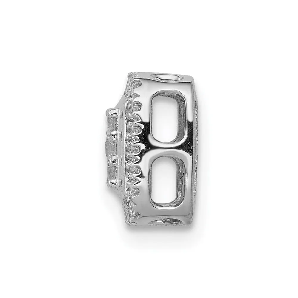 14k White Gold 1/4ct. Diamond Square Cluster Pendant