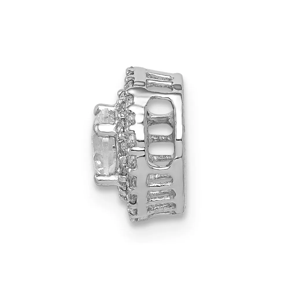 14k White Gold 1/5ct. Diamond and .25 Sapphire Chain Slide