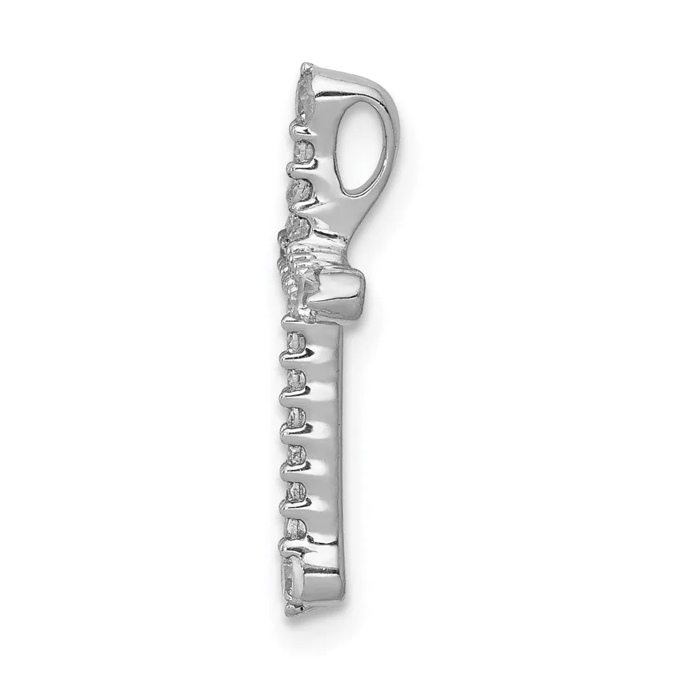 14k White Gold 1/5ct. Diamond Cross Chain Slide