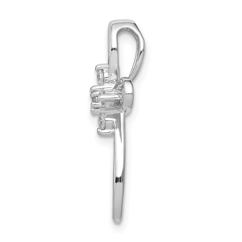 14k White Gold 1/5ct. Diamond Cross Chain Slide