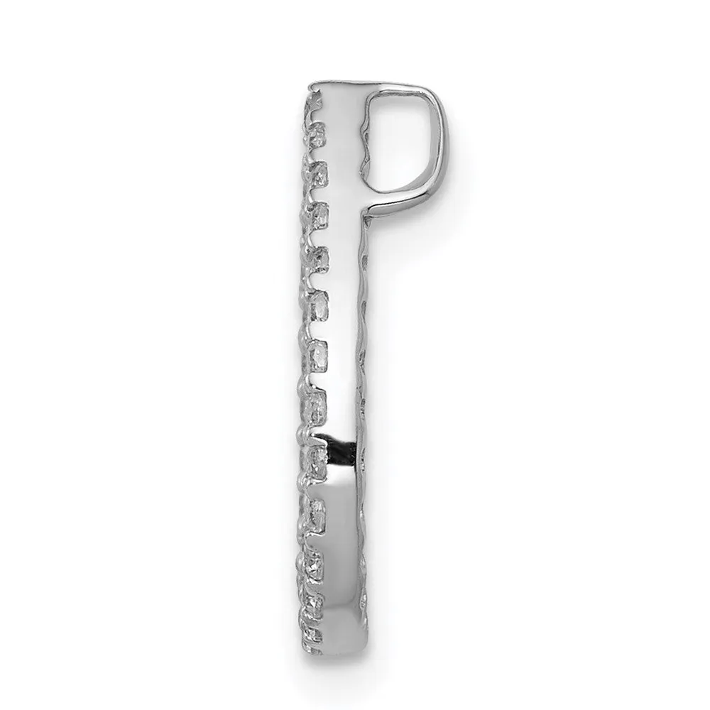 14k White Gold 1/5ct. Diamond Teardrop Chain Slide