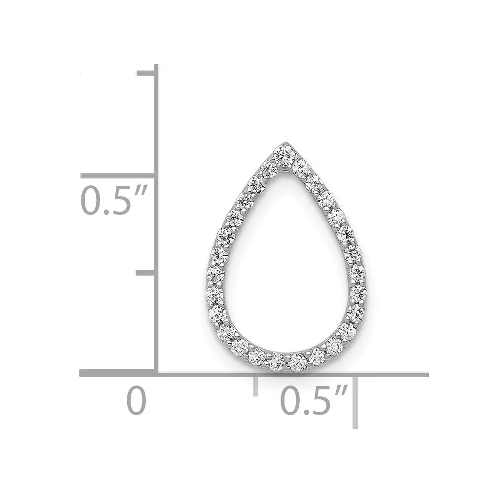 14k White Gold 1/5ct. Diamond Teardrop Chain Slide