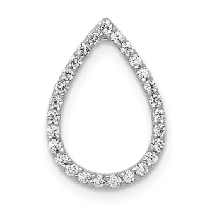14k White Gold 1/5ct. Diamond Teardrop Chain Slide