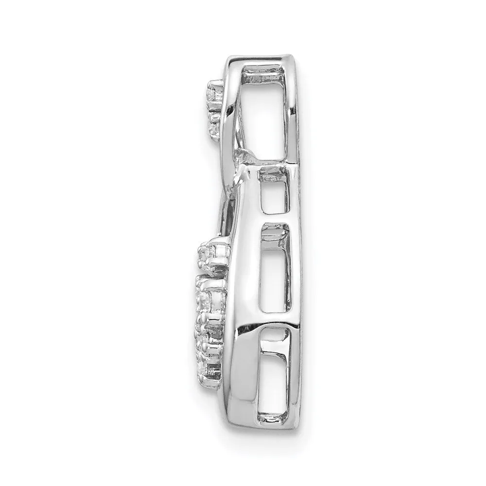 14k White Gold 1/6ct. Diamond Fancy Teardrop Pendant