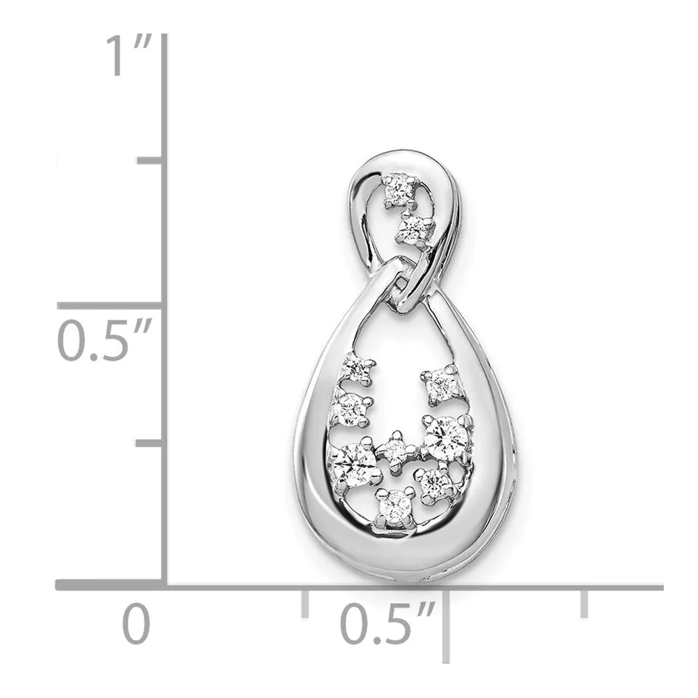 14k White Gold 1/6ct. Diamond Fancy Teardrop Pendant