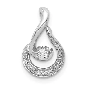 14k White Gold 1/8ct. Diamond Teardrop Chain Slide