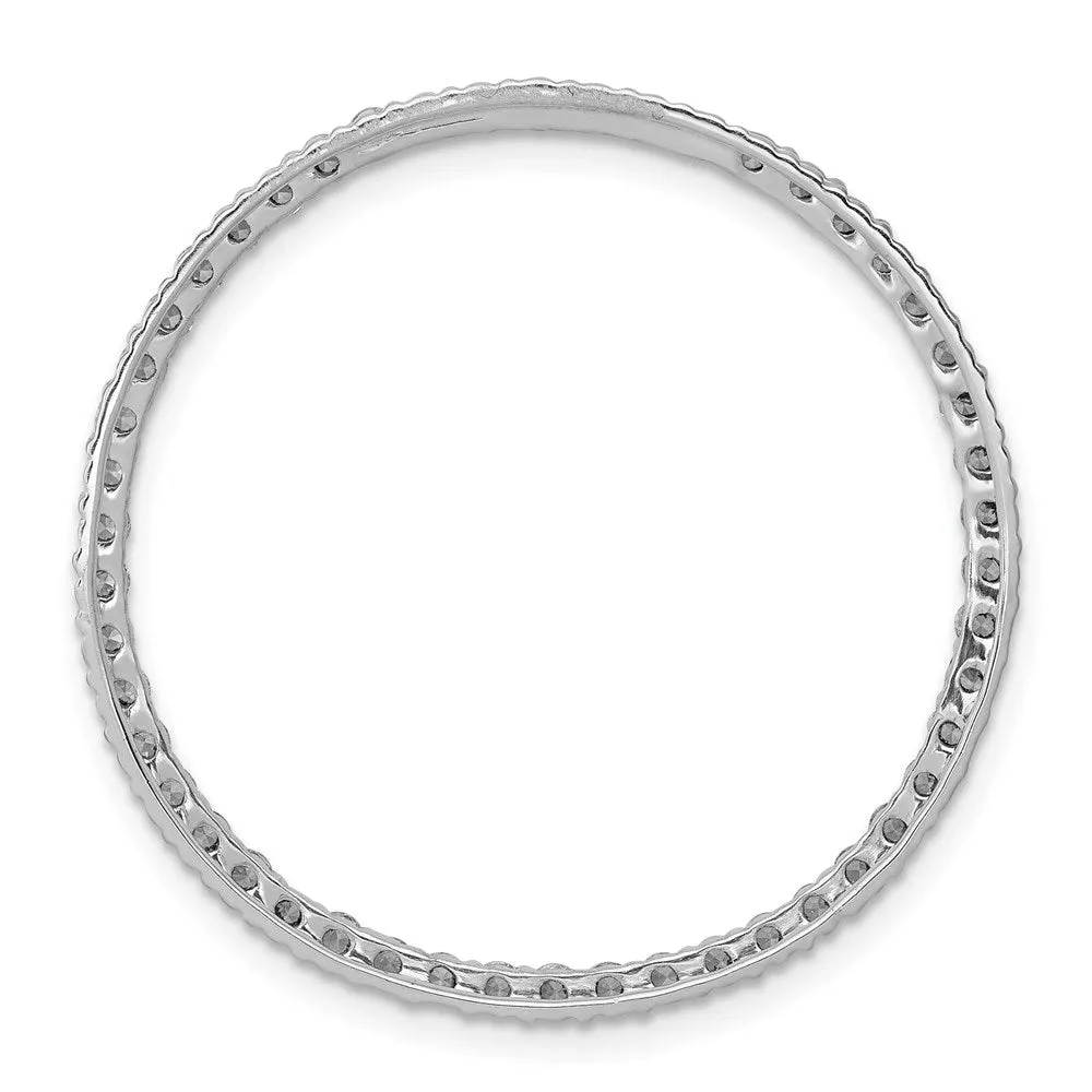 14k White Gold 1ct. Diamond Circle Chain Slide