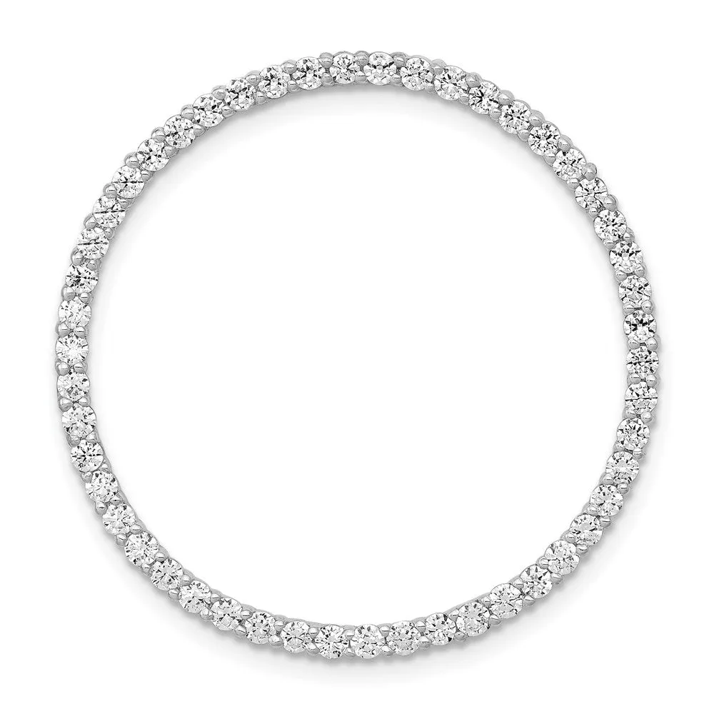 14k White Gold 1ct. Diamond Circle Chain Slide