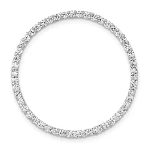 14k White Gold 1ct. Diamond Circle Chain Slide