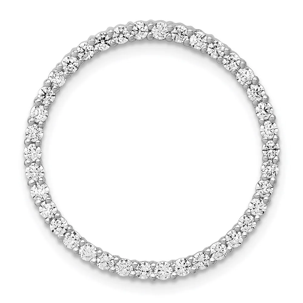 14k White Gold 3/4ct. Diamond Circle Chain Slide