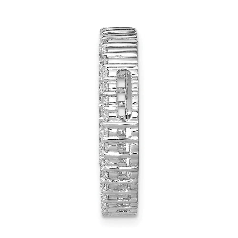 14k White Gold 3/4ct. Diamond Circle Chain Slide