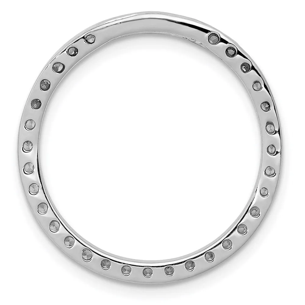 14k White Gold 3/4ct. Diamond Circle Chain Slide
