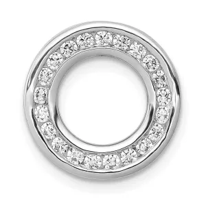 14k White Gold 3/8ct. Diamond Channel Set Circle Chain Slide