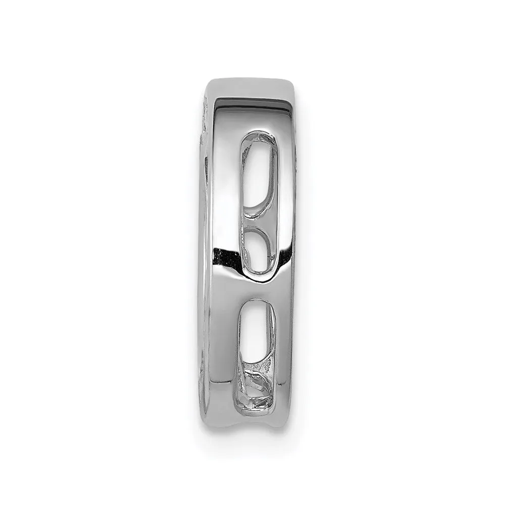 14k White Gold 3/8ct. Diamond Channel Set Circle Chain Slide