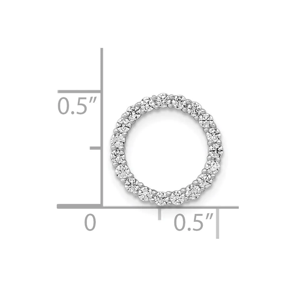 14k White Gold 3/8ct. Diamond Circle Chain Slide