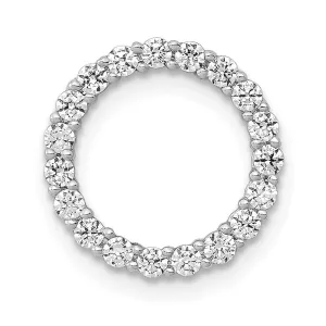 14k White Gold 3/8ct. Diamond Circle Chain Slide