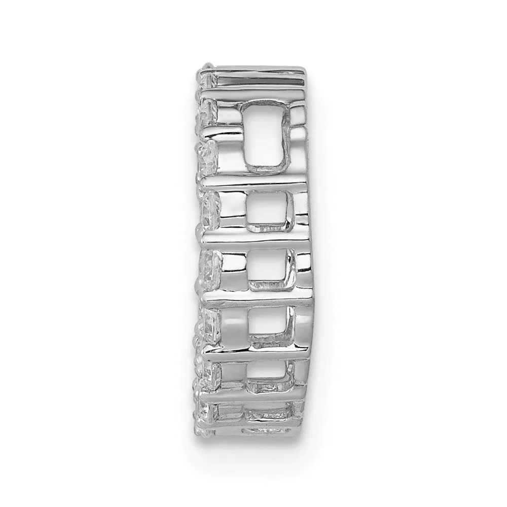 14k White Gold 3/8ct. Diamond Circle Chain Slide
