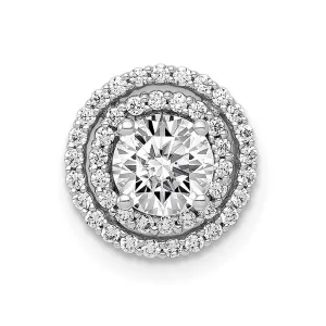 14k White Gold 5.2mm Center 1/5ct. Diamond Semi-mount Chain Slide