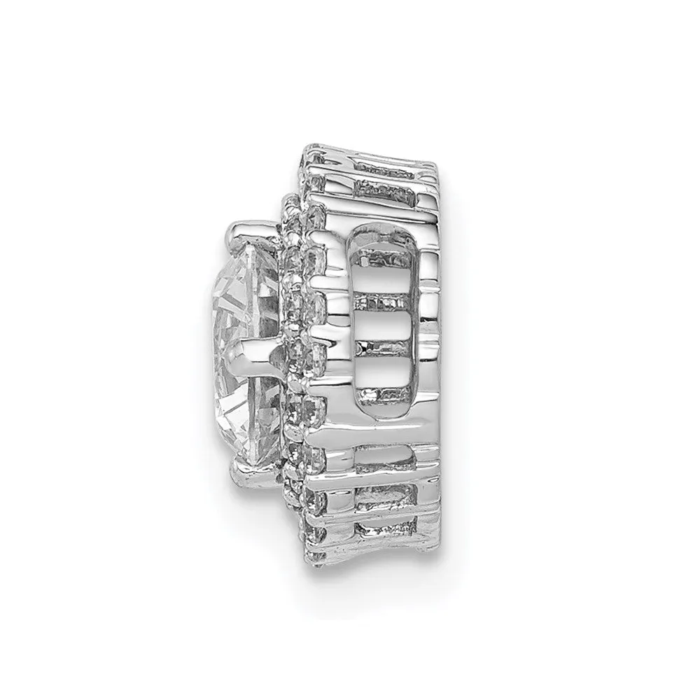 14k White Gold 5.2mm Center 1/5ct. Diamond Semi-mount Chain Slide