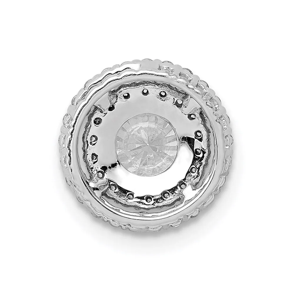 14k White Gold 5.2mm Center 1/5ct. Diamond Semi-mount Chain Slide