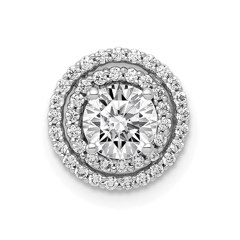 14k White Gold 5.2mm Center 1/5ct. Diamond Semi-mount Chain Slide