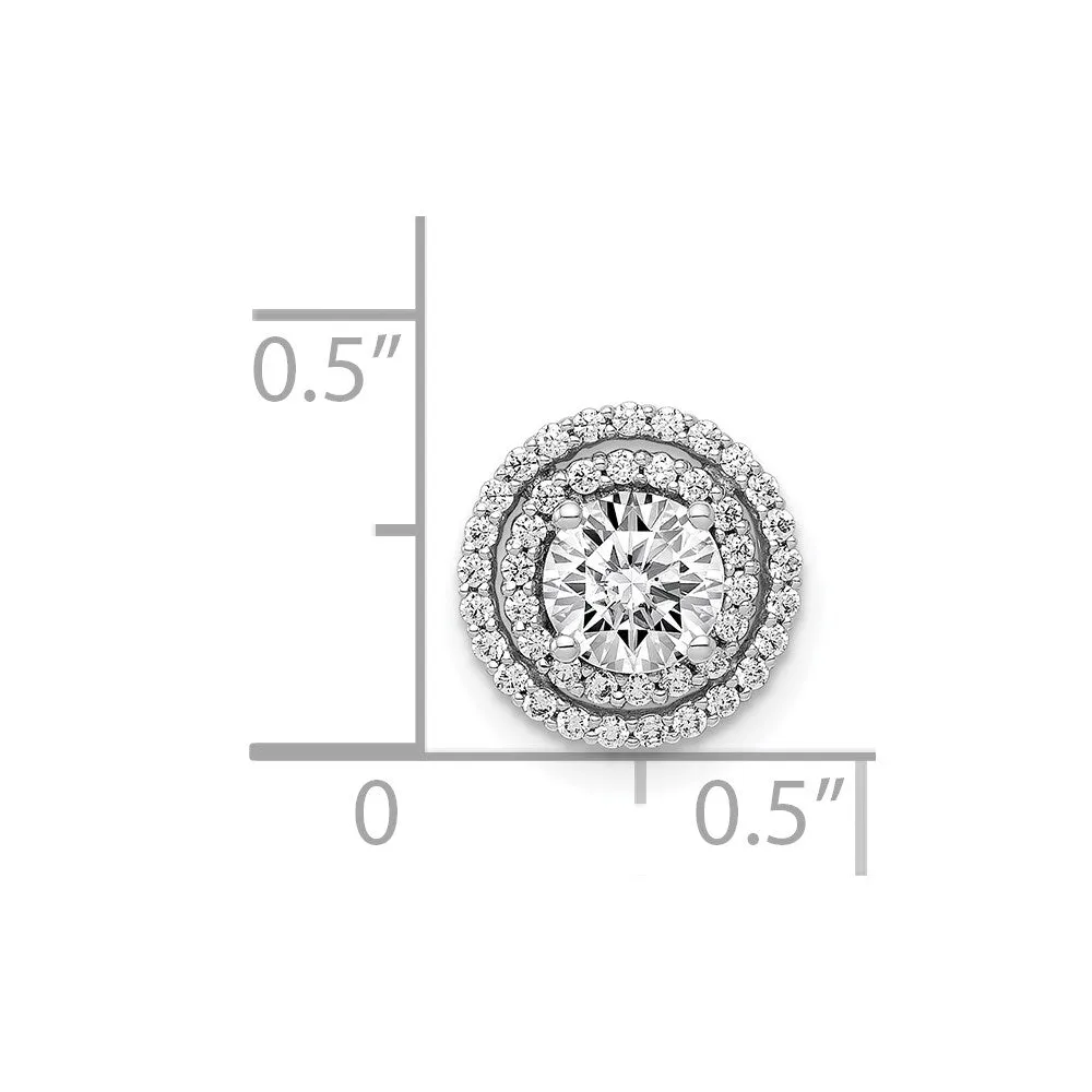 14k White Gold 5.2mm Center 1/5ct. Diamond Semi-mount Chain Slide