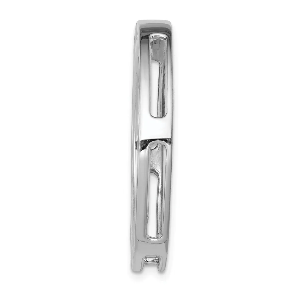 14k White Gold 5/8ct. Diamond Channel Set Large Circle Chain Slide