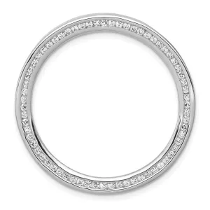 14k White Gold 5/8ct. Diamond Channel Set Large Circle Chain Slide