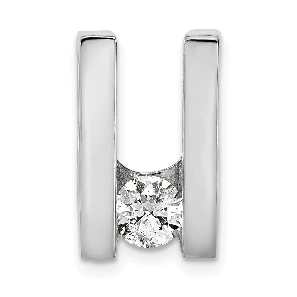 14k White Gold Completed Fancy Moissanite Chain Slide
