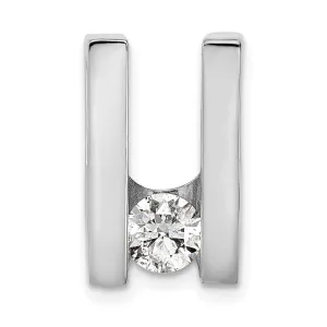 14k White Gold Completed Fancy Moissanite Chain Slide