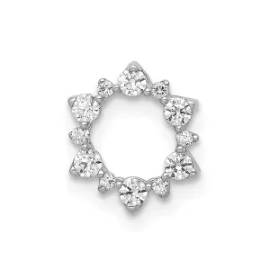 14k White Gold Diamond Fancy Circle Chain Slide