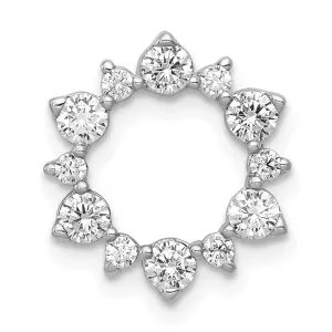 14k White Gold Diamond Fancy Circle Chain Slide