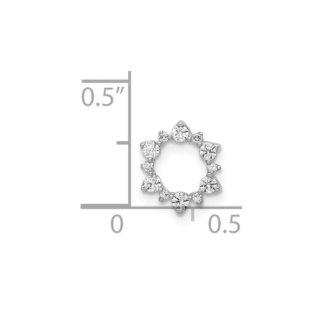 14k White Gold Diamond Fancy Circle Chain Slide