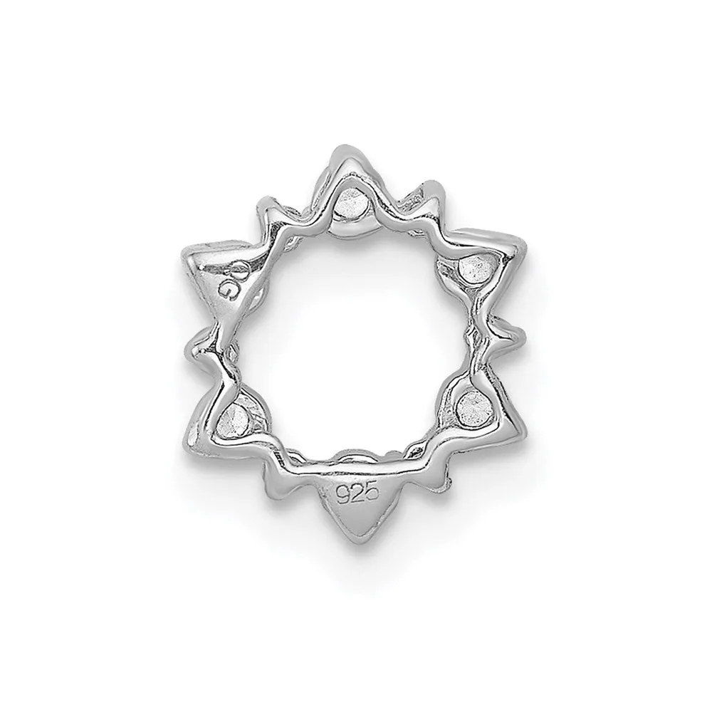 14k White Gold Diamond Fancy Circle Chain Slide