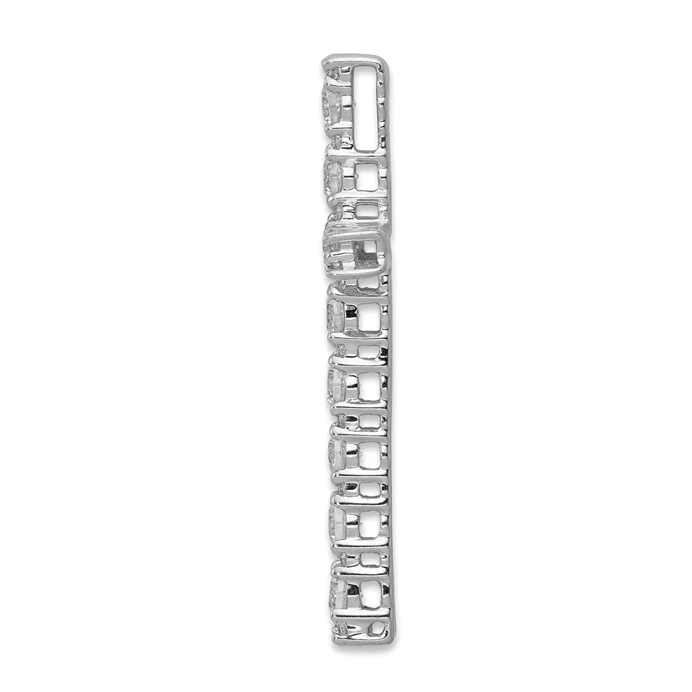 14k White Gold Diamond Latin Cross Pendant