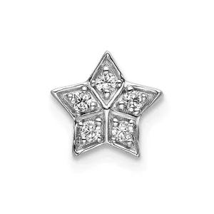 14k White Gold Diamond Star Chain Slide Pendant