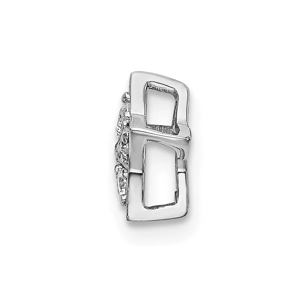 14k White Gold Diamond Star Chain Slide Pendant