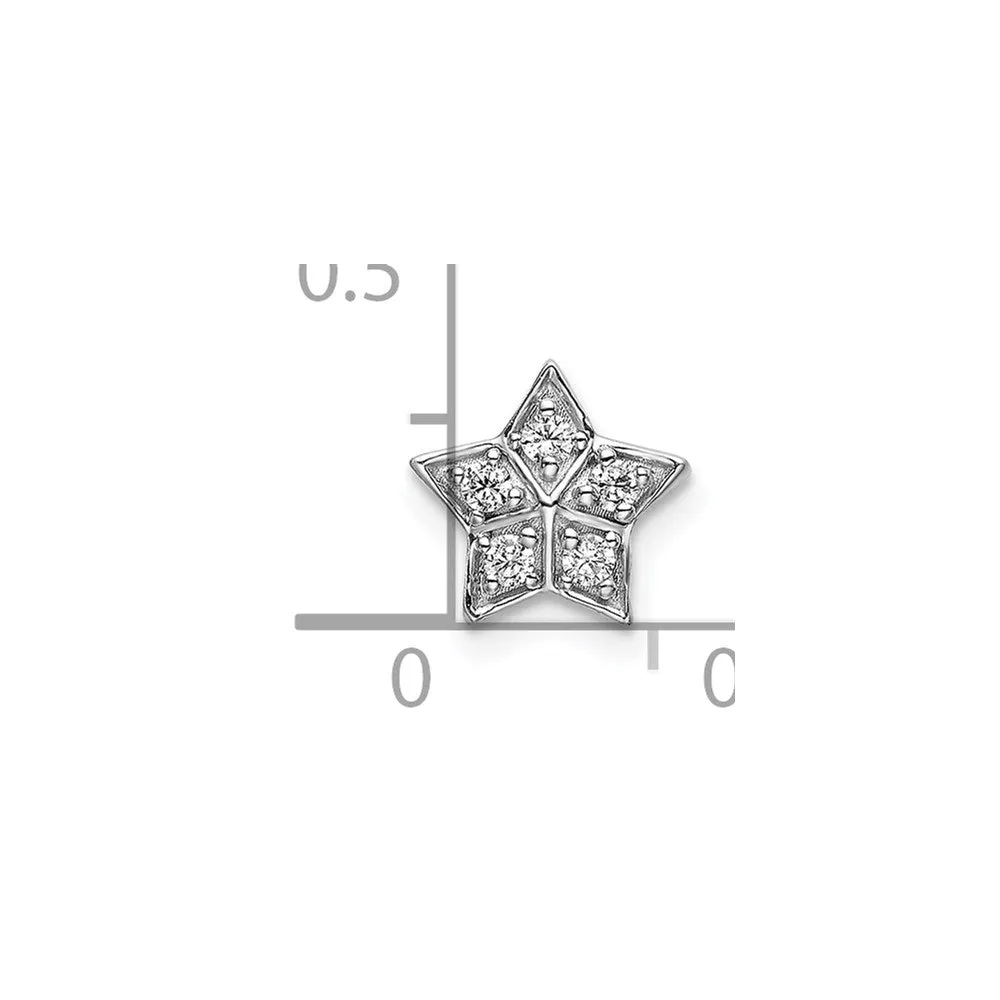 14k White Gold Diamond Star Chain Slide Pendant