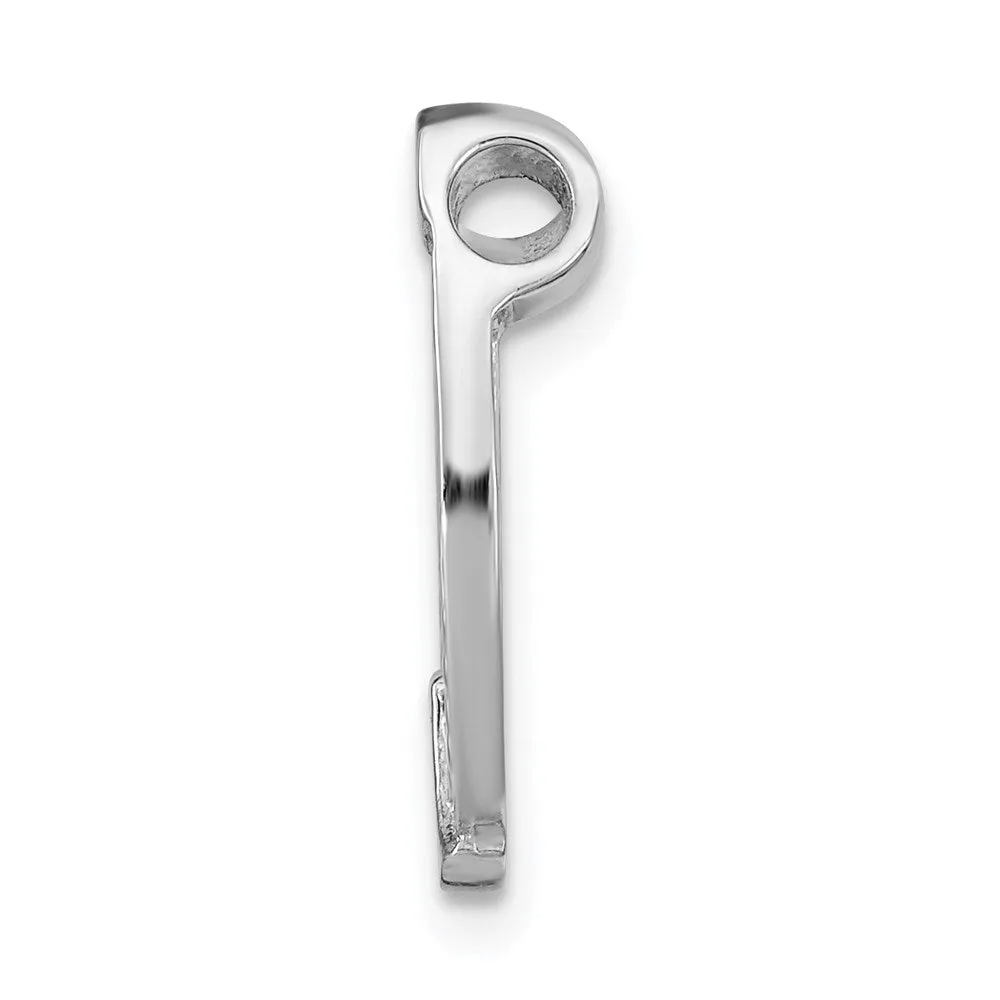 14k White  Gold Horseshoe Chain Slide Charm
