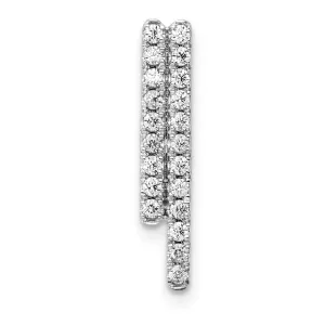 14k White Gold Polished Diamond Bars Chain Slide