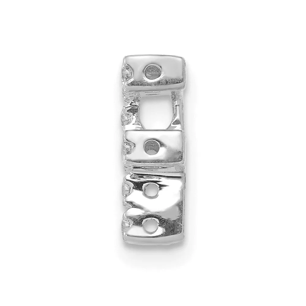 14k White Gold White Gold Diamond Letter F Initial Charm