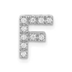 14k White Gold White Gold Diamond Letter F Initial Charm