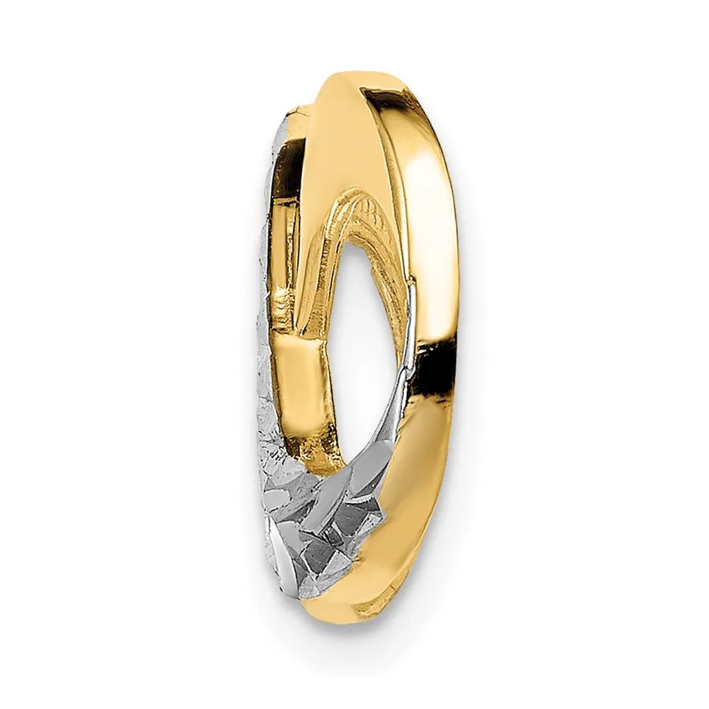 14K w/Rhodium D/C Infinity Fits 4mm Fancy Omega Slide