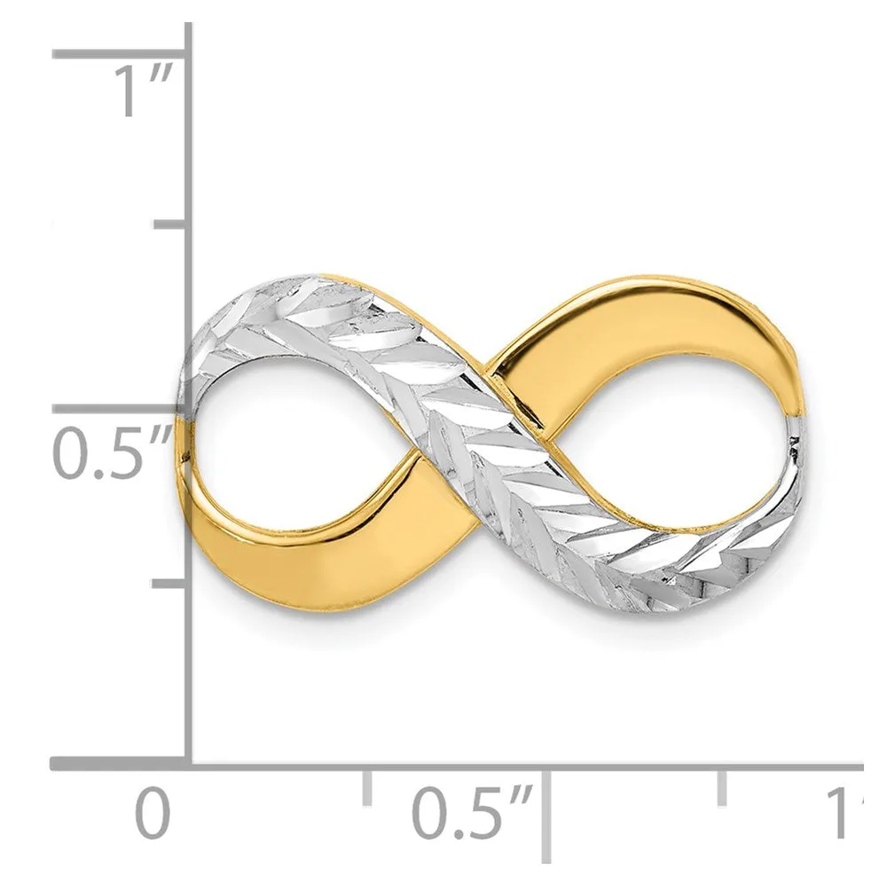 14K w/Rhodium D/C Infinity Fits 4mm Fancy Omega Slide