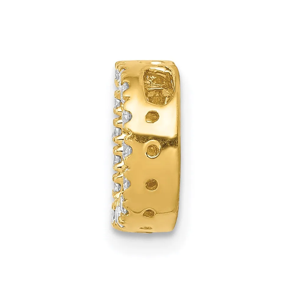 14k Yellow Gold Diamond Letter D Initial Charm