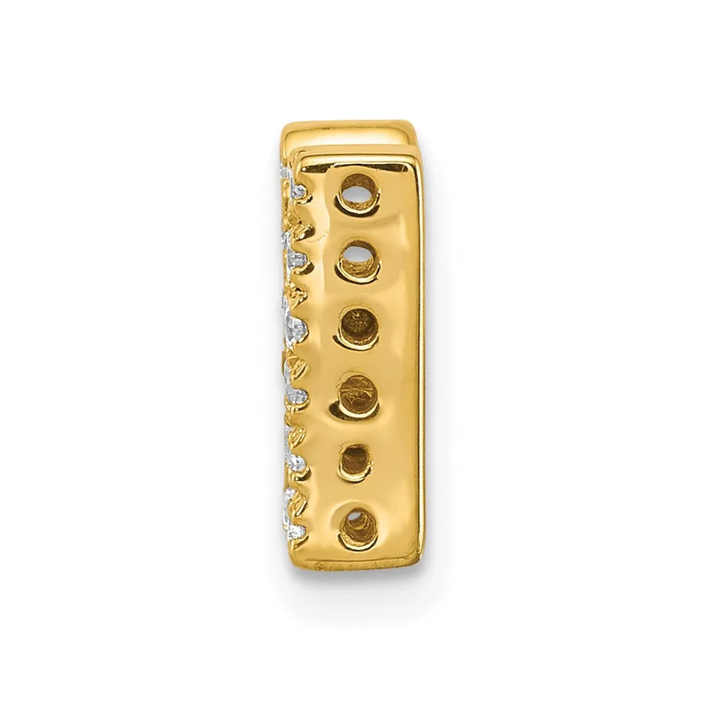 14k Yellow Gold Diamond Letter M Initial Charm