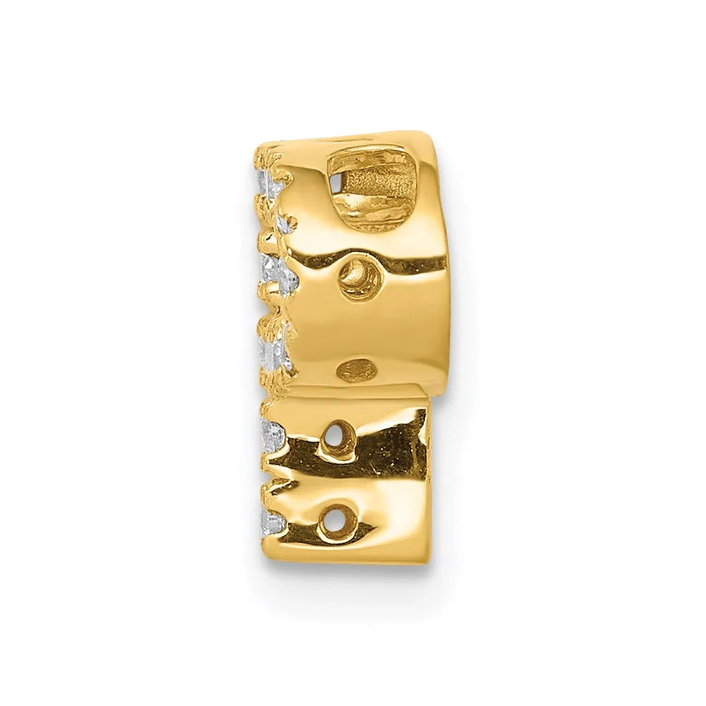 14k Yellow Gold Diamond Letter P Initial Charm