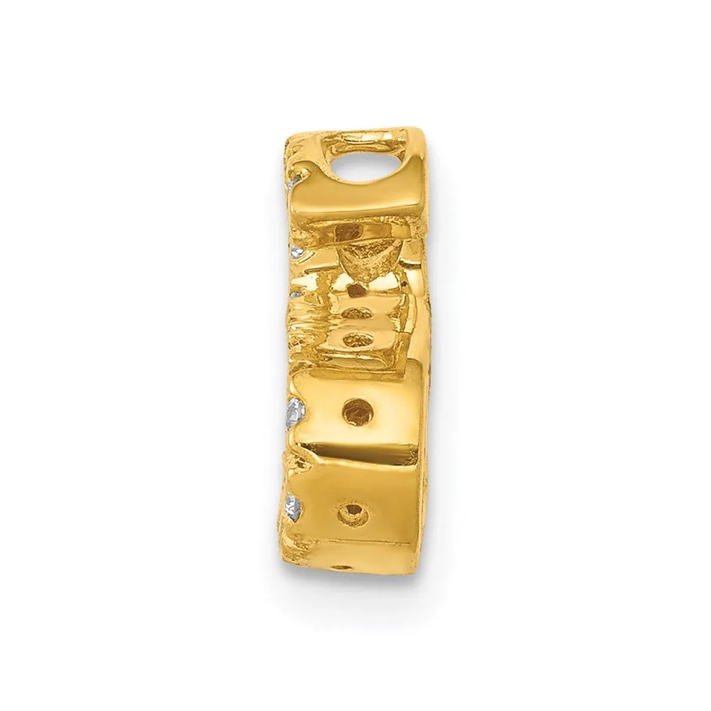 14k Yellow Gold Diamond Letter S Initial Charm